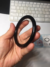 Load image into Gallery viewer, 59.5mm 100% Natural dark green/black round cut nephrite bangle HN83-2279
