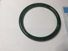 Load image into Gallery viewer, 60.6mm Certified Type A 100% Natural dark green blue gray black slim round cut Guatemala Jadeite bangle PC187-0783
