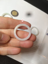 Load image into Gallery viewer, 20.2mm size 10 1/2 100% natural type A green/white jadeite jade band ring G105- 10 1/2
