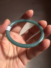 Load image into Gallery viewer, 51.5mm Certified Type A 100% Natural dark green/blue/gray Guatemala slim round cut oval Jadeite bangle BP190-2467
