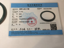 Load image into Gallery viewer, 60.6mm Certified Type A 100% Natural dark green blue gray black slim round cut Guatemala Jadeite bangle PC187-0783
