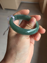 Load image into Gallery viewer, 51.3mm Certified Type A 100% Natural Light Green/Blue/Gray With Flying Snow Guatemala Jadeite Bangle PH264-1248
