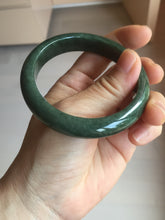 Load image into Gallery viewer, 55.5mm certified 100% natural Type A oily dark green gray black(老油青)  jadeite jade bangle PH231-0057
