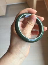 Load image into Gallery viewer, 55.5mm certified 100% natural Type A oily dark green gray black(老油青)  jadeite jade bangle PH231-0057
