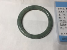 Load image into Gallery viewer, 54.5mm Certified type A 100% Natural dark green gray round cut Jadeite bangle PD44-9590
