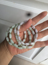 Load image into Gallery viewer, 100% natural type A icy green/purple jadeite jade beads bracelet AQ83
