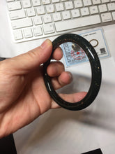 Load image into Gallery viewer, 59mm 100% Natural Dark Green/Black Meteorite Starry Night Sky Galaxy Nephrite Bangle HN179-0578
