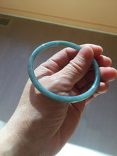 Load image into Gallery viewer, 57.2mm Certified Type A 100% Natural dark green/blue/gray with Guatemala slim round cut Jadeite bangle PE63-7018

