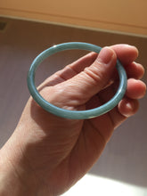 Load image into Gallery viewer, 57.2mm Certified Type A 100% Natural dark green/blue/gray with Guatemala slim round cut Jadeite bangle PE63-7018
