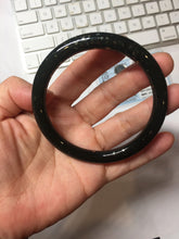 Load image into Gallery viewer, 59mm 100% Natural Dark Green/Black Meteorite Starry Night Sky Galaxy Nephrite Bangle HN179-0578
