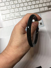 Load image into Gallery viewer, 59mm 100% Natural Dark Green/Black Meteorite Starry Night Sky Galaxy Nephrite Bangle HN179-0578
