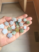 Load image into Gallery viewer, Type A 100% Natural light green/white/purple jadeite Jade flower Pendant group PC223
