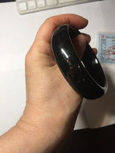 Load image into Gallery viewer, 60mm 100% Natural dark green/black meteorite Stellar Night sky nephrite bangle HN84-1264
