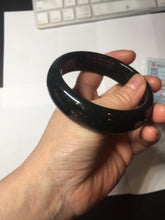 Load image into Gallery viewer, 60mm 100% Natural dark green/black meteorite Stellar Night sky nephrite bangle HN84-1264
