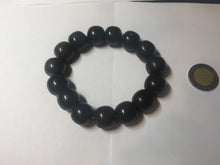 Load image into Gallery viewer, 100% Natural 14x12.5mm dark green/black/brown vintage style nephrite Jade bead bracelet HE97
