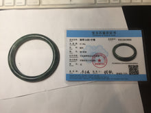 Load image into Gallery viewer, 60.2mm Certified Type A 100% Natural oily dark green(老油青) gray black round cut Jadeite Jade bangle BH102-0692
