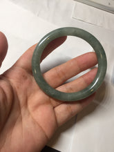 Load image into Gallery viewer, 54.5mm Certified type A 100% Natural dark green gray round cut Jadeite bangle PD44-9590
