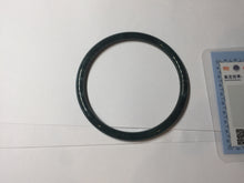 Load image into Gallery viewer, 59.5mm Certified Type A 100% Natural dark green/blue/gray with Guatemala slim round cut Jadeite bangle BG201-8853
