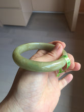 Load image into Gallery viewer, 55.4mm Certified type A 100% Natural green/yellow/gray oval shape jadeite jade bangle PC227-7408
