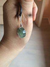 Load image into Gallery viewer, 100% natural  icy watery dark green/gray jadeite jade safe and sound couple pendant pair BG4
