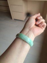 Load image into Gallery viewer, 50.5mm Certified Type A 100% Natural sunny apple green/brown oval Jadeite Jade bangle AZ134-1459
