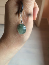 Load image into Gallery viewer, 100% natural  icy watery dark green/gray jadeite jade safe and sound couple pendant pair BG4
