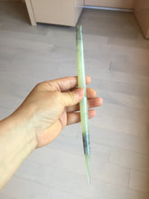 Load image into Gallery viewer, 23cm 100% Natural light green black (绿水墨) Xiu Jade Serpentine square style hairpin AW16
