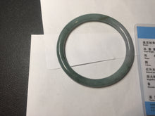 Load image into Gallery viewer, 61.5mm Certified Type A 100% Natural oily dark green(老油青) purple gray black round cut Jadeite Jade bangle Bh103-0715
