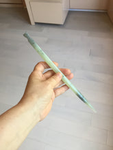 Load image into Gallery viewer, 23cm 100% Natural light green black (绿水墨) Xiu Jade Serpentine square style hairpin AW16
