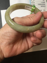 Load image into Gallery viewer, 55.4mm Certified type A 100% Natural green/yellow/gray oval shape jadeite jade bangle PC227-7408
