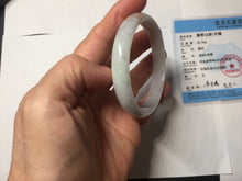 Load image into Gallery viewer, 56mm 100% Natural type A light green purple white carved flowers and golden-painted Jadeite Jade bangle PB227-0274
