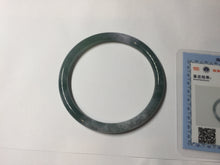 Load image into Gallery viewer, 56.3mm Certified Type A 100% Natural dark green/blue/gray with Guatemala slim round cut Jadeite bangle BG202-8832
