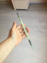 Load image into Gallery viewer, 23cm 100% Natural light green black (绿水墨) Xiu Jade Serpentine square style hairpin AW16
