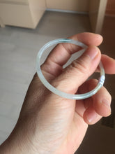 Load image into Gallery viewer, 51.4mm certified 100% natural Type A icy watery light green clear Supper skinny round cut jadeite jade bangle PH205-6185
