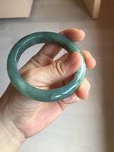 Load image into Gallery viewer, 57.2mm Certified type A 100% Natural oily dark green (老油青) blue gray black Mountains Afar (远山)Jadeite bangle PC260-0550
