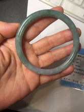 Load image into Gallery viewer, 61.5mm Certified Type A 100% Natural oily dark green(老油青) purple gray black round cut Jadeite Jade bangle Bh103-0715
