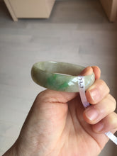 Load image into Gallery viewer, 52.7mm Type A 100% Natural icy sunny green/gray/black/brown Jadeite Jade bangle AT49
