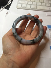 Load image into Gallery viewer, 60.2mm Certified Type A 100% Natural dark green/purple/gray Snowy Pine Mountain Jadeite Jade bangle PF29-1212
