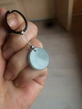 Load image into Gallery viewer, 100% natural  icy watery dark green/gray jadeite jade safe and sound couple pendant pair BG4
