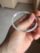 Load image into Gallery viewer, 51.4mm certified 100% natural Type A icy watery light green clear Supper skinny round cut jadeite jade bangle PH205-6185
