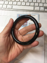 Load image into Gallery viewer, 58.6mm 100% Natural Dark Green/Black Meteorite Starry Night Sky Galaxy Nephrite Bangle HN181-0565
