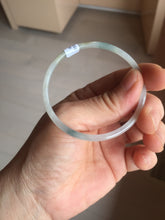 Load image into Gallery viewer, 51.4mm certified 100% natural Type A icy watery light green clear Supper skinny round cut jadeite jade bangle PH205-6185
