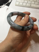 Load image into Gallery viewer, 60.2mm Certified Type A 100% Natural dark green/purple/gray Snowy Pine Mountain Jadeite Jade bangle PF29-1212
