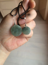 Load image into Gallery viewer, 100% natural  icy watery dark green/gray jadeite jade safe and sound couple pendant pair BG4

