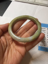 Load image into Gallery viewer, 54.8mm certified 100% natural Type A light green/yellow jadeite jade bangle PH159-4676
