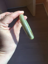 Load image into Gallery viewer, 56mm Certified Type A 100% Natural green yellow/sugar brown flying dandelions nephrite Jade bangle HN53-0479
