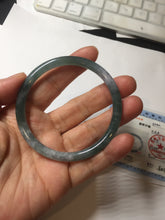 Load image into Gallery viewer, 56.3mm Certified Type A 100% Natural dark green/blue/gray with Guatemala slim round cut Jadeite bangle BG202-8832
