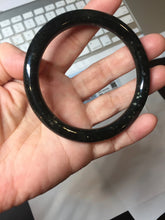 Load image into Gallery viewer, 58.6mm 100% Natural Dark Green/Black Meteorite Starry Night Sky Galaxy Nephrite Bangle HN181-0565
