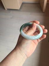 Load image into Gallery viewer, 54.6mm certified 100% natural oily dark green purple jadeite jade bangle pendnat set PA114-9119
