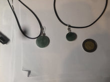 Load image into Gallery viewer, 100% natural  icy watery dark green/gray jadeite jade safe and sound couple pendant pair BG4
